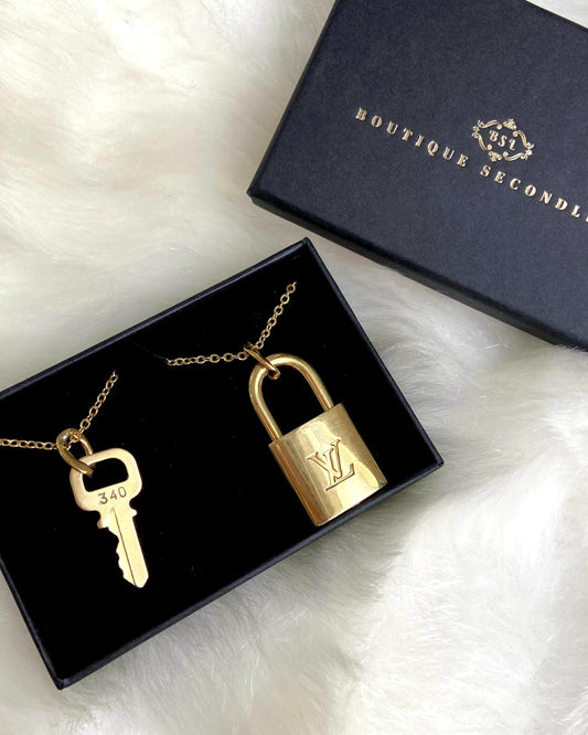 Louis Vuitton Padlock Necklace with Double Layer Chain - Boutique SecondLife