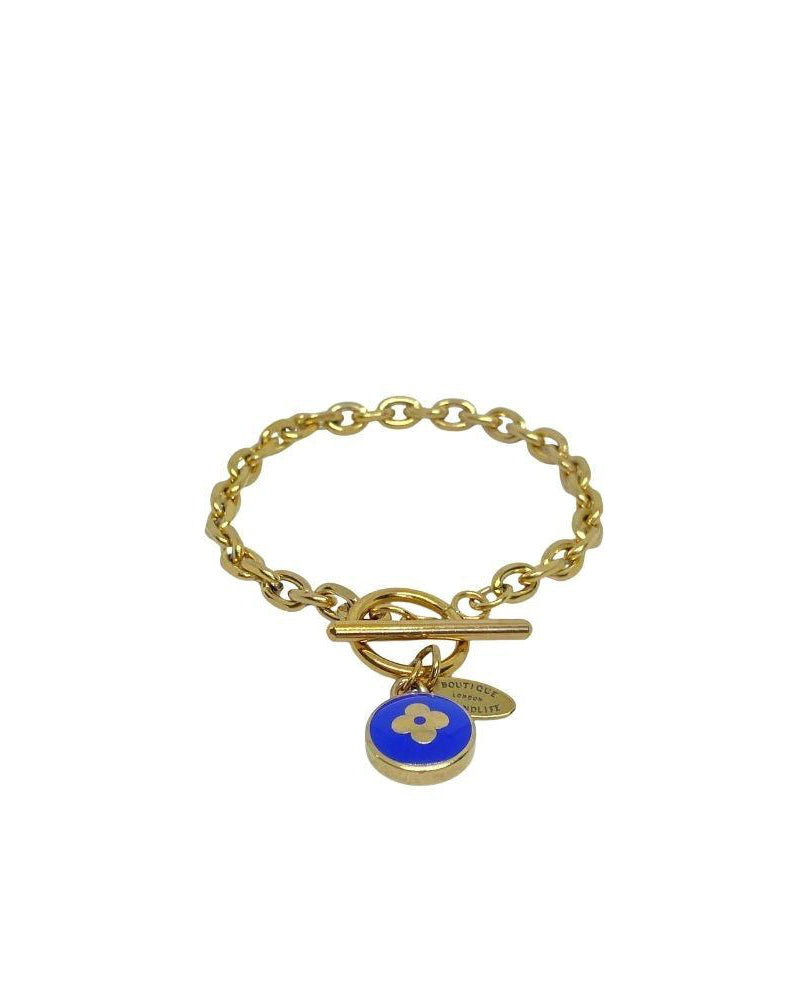 Authentic Louis Vuitton Blue Pendant - Repurposed Bracelet - Boutique SecondLife