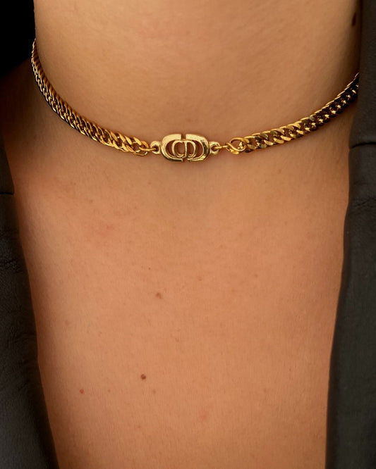 Authentic Dior CD Pendant- Reworked Choker
