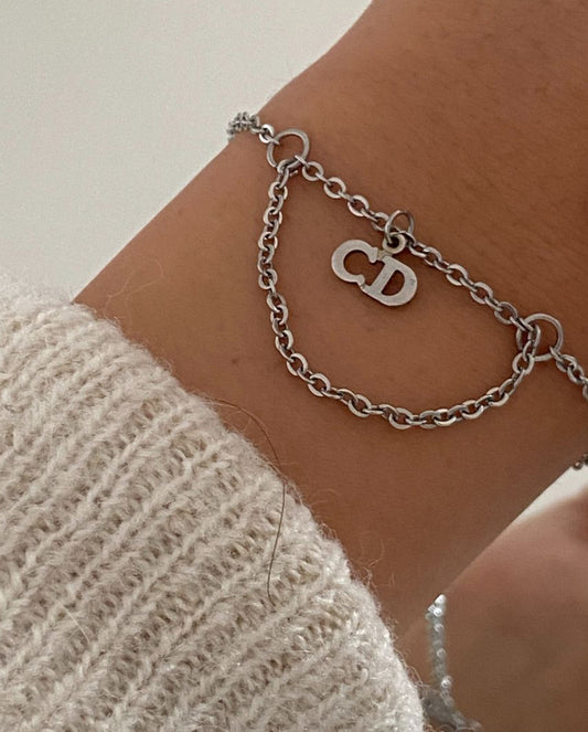 Authentic CD Dior Pendant Reworked Bracelet