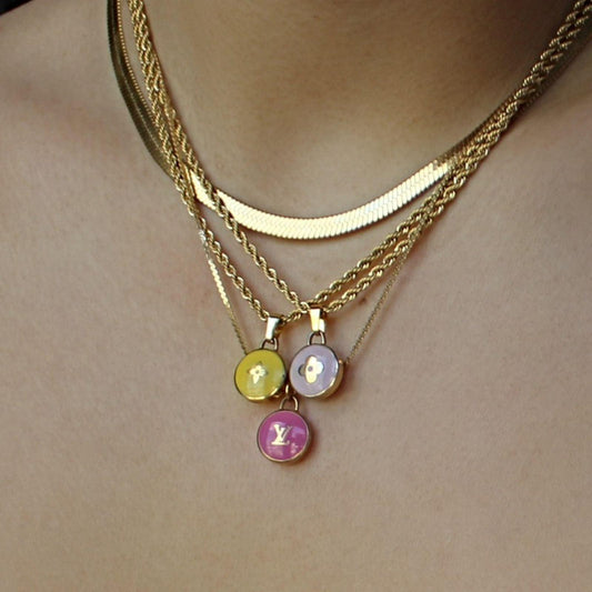 Authentic Louis Vuitton Yellow Pendant- Necklace - Boutique SecondLife