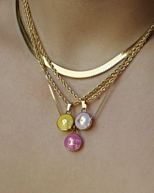 Authentic Louis Vuitton Yellow Pendant- Necklace - Boutique SecondLife
