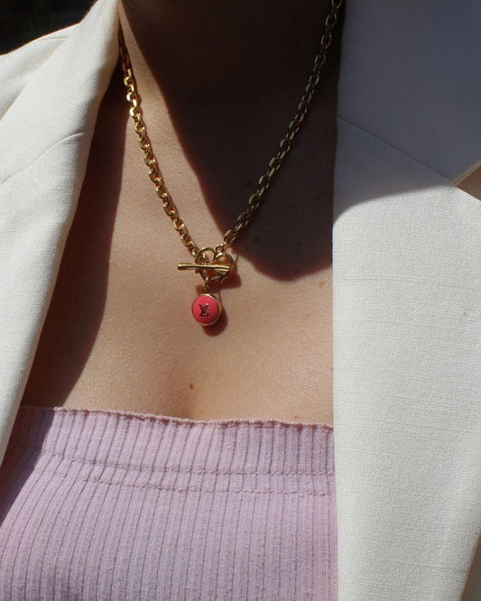 Authentic Louis Vuitton Logo Pendant- Necklace - Boutique SecondLife