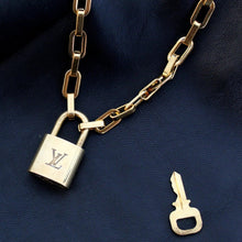 Load image into Gallery viewer, Louis Vuitton Padlock with Geometric Necklace Bracelet Key Set For Him - Boutique SecondLife