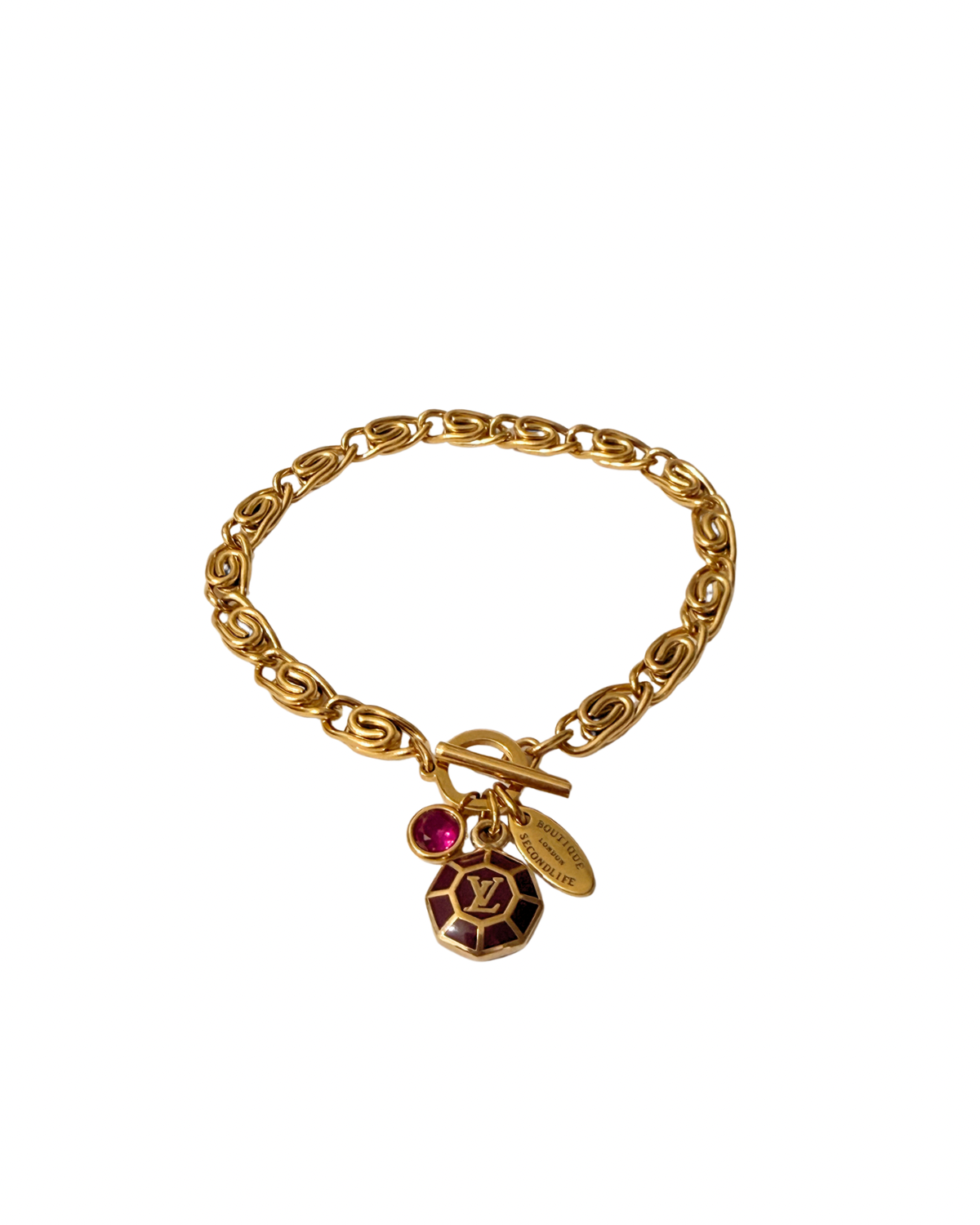 Authentic Louis Vuitton Brown Pendant-Repurposed Bracelet