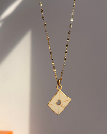 Authentic Louis Vuitton pendant Love Letter-  Reworked Necklace