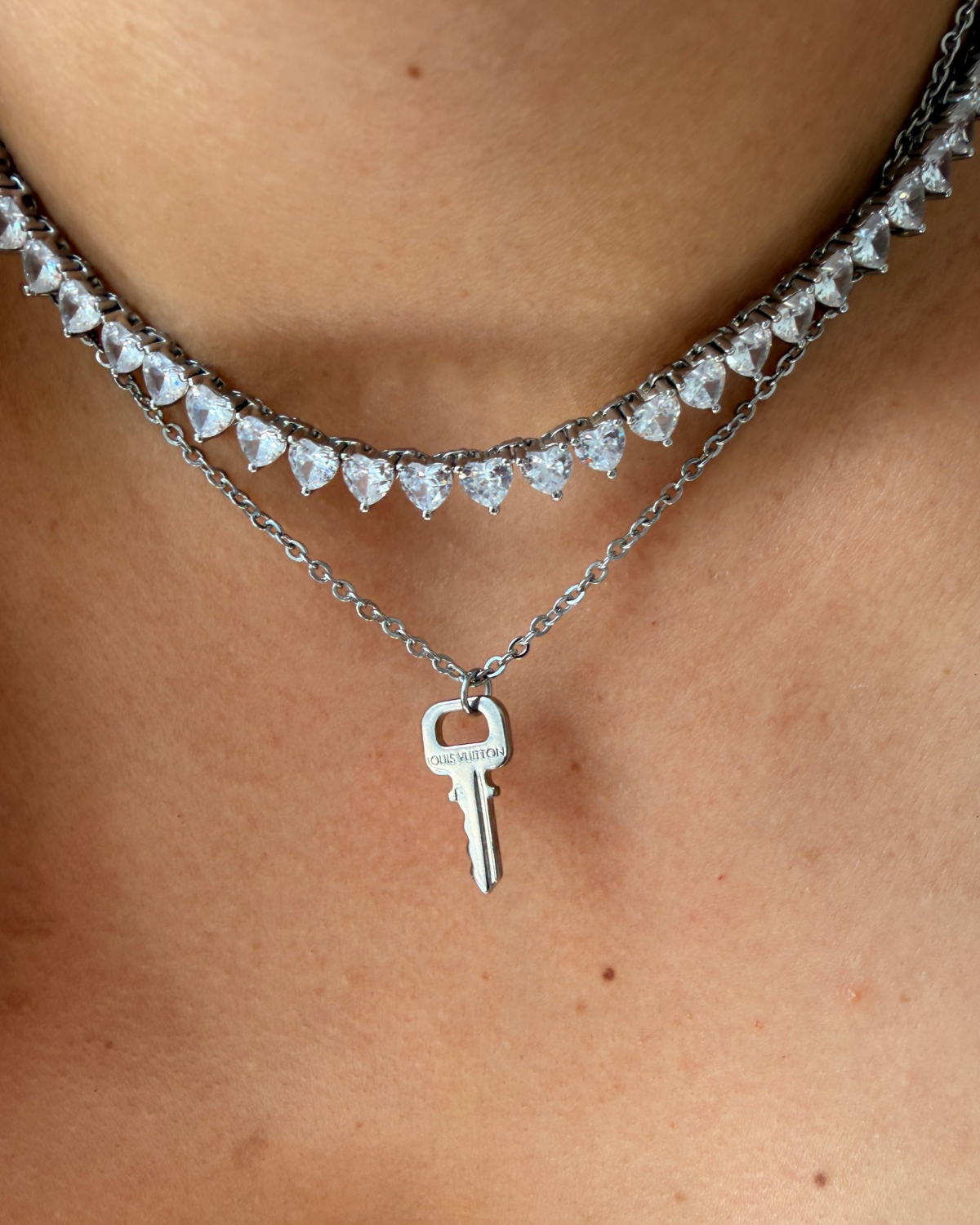 Authentic Louis Vuitton Key Pendant- Dainty Silver Necklace