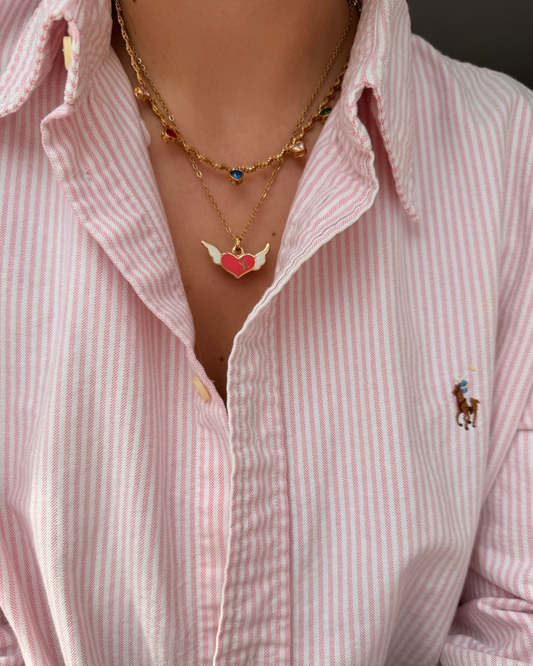 Authentic Louis Vuitton Winged Heart Reworked Necklace