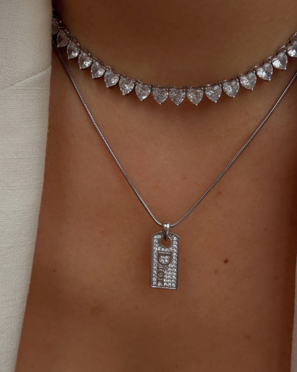 Authentic Dior Oblique Tag - Reworked Necklace