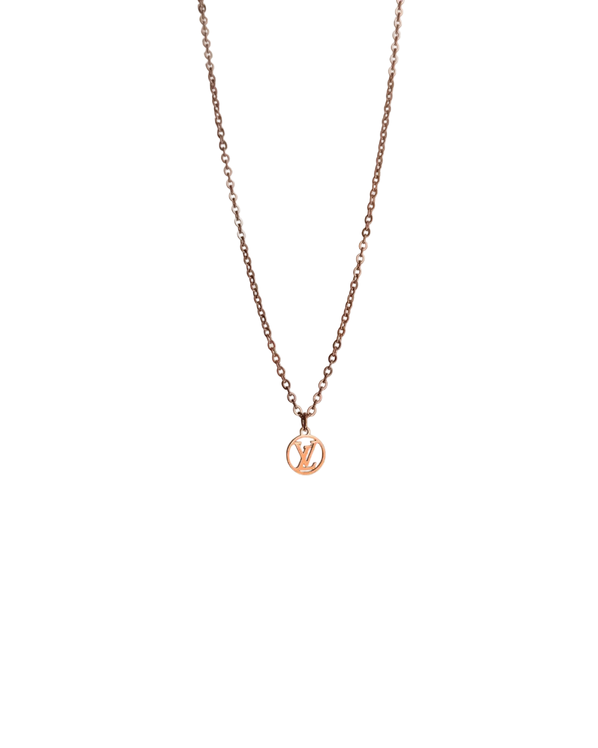 Authentic Louis Vuitton Nanogram Pendant - Reworked Rose Gold Necklace