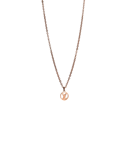 Authentic Louis Vuitton Nanogram Pendant - Reworked Rose Gold Necklace
