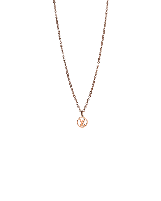 Authentic Louis Vuitton Nanogram Pendant - Reworked Rose Gold Necklace