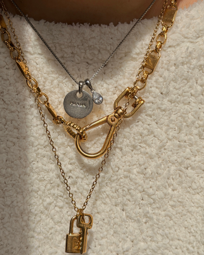 Authentic Prada Rounded Pendant - Reworked Silver Necklace
