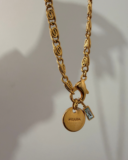 Authentic Prada Rounded Pendant - Reworked Necklace
