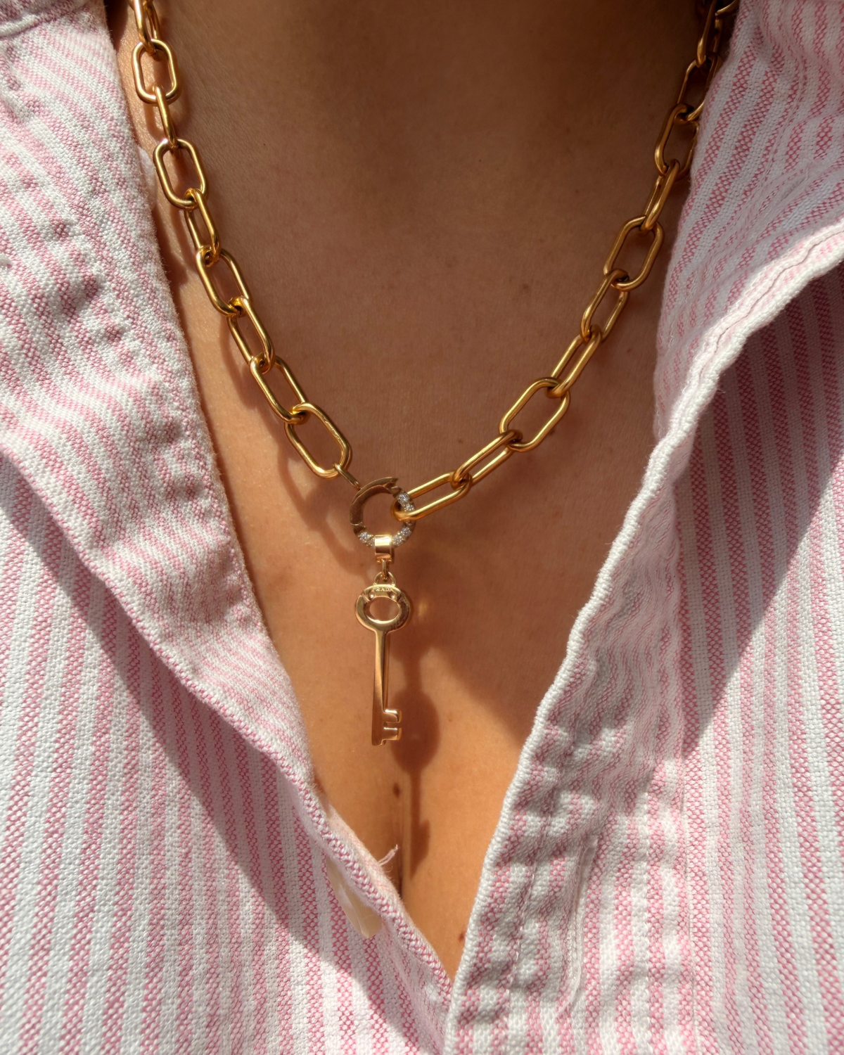 Authentic Prada Key pendant - Repurposed Necklace