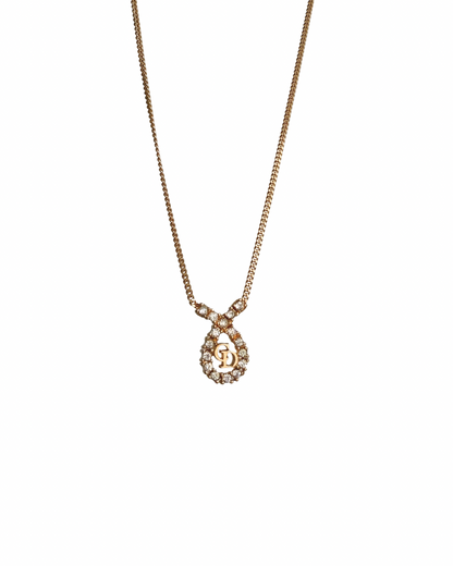 Authentic Dior Drop Rhinestone Necklace