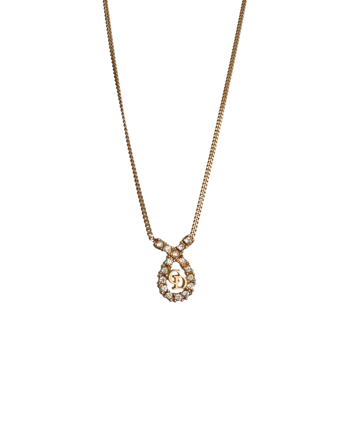 Authentic Dior Drop Rhinestone Necklace