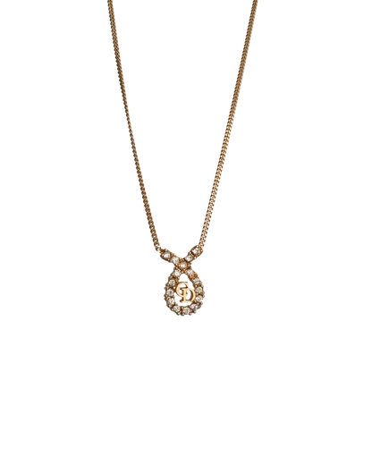 Authentic Dior Drop Rhinestone Necklace