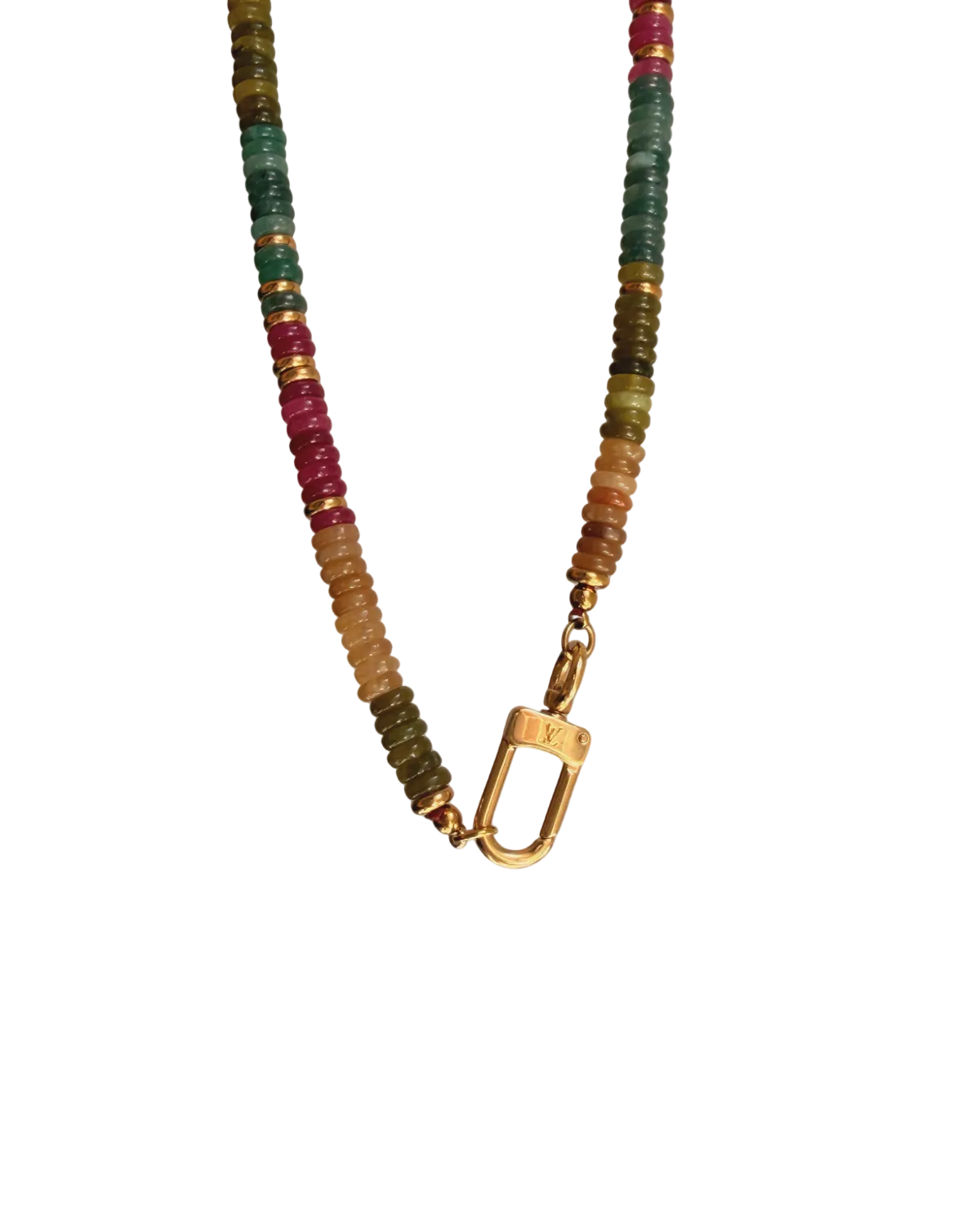 Authentic Louis Vuitton Clasp - Natural Stones Necklace
