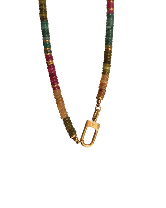 Authentic Louis Vuitton Clasp - Natural Stones Necklace