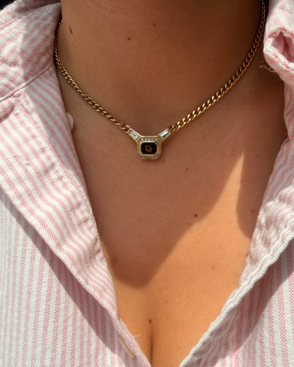 Authentic Dior Crystal Black Necklace