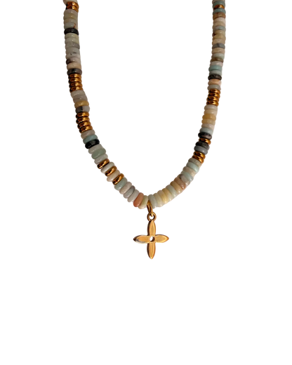 Authentic Louis Vuitton Clasp - Natural Stone Necklace Tuorquise
