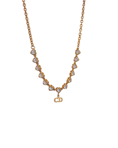 Authentic Dior Pendant – Crystal Heart Necklace