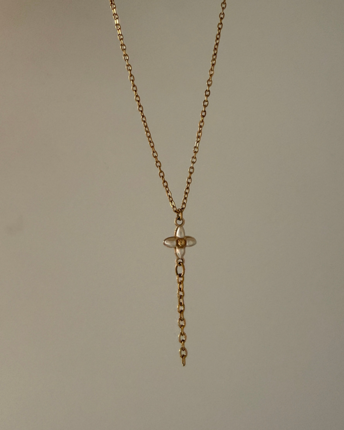 Authentic Louis Vuitton Floragram Pendant- Reworked Y Necklace