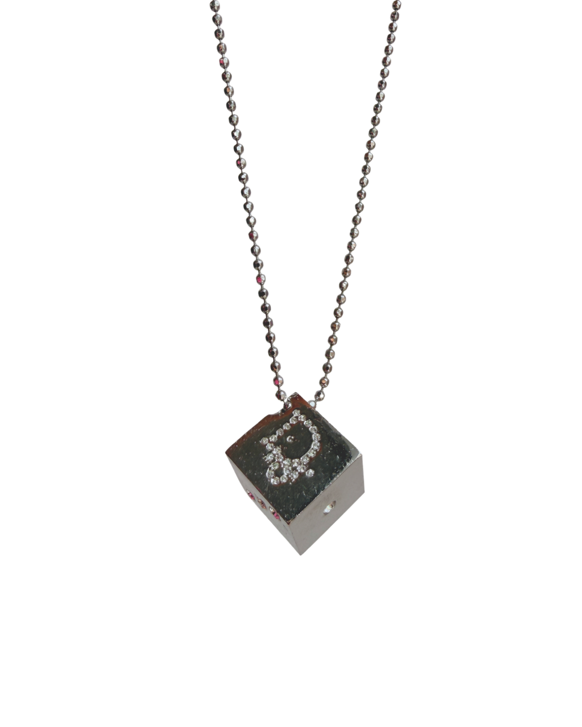 Authentic Dior Dice Rhinestone  Pendant- Reworked Necklace
