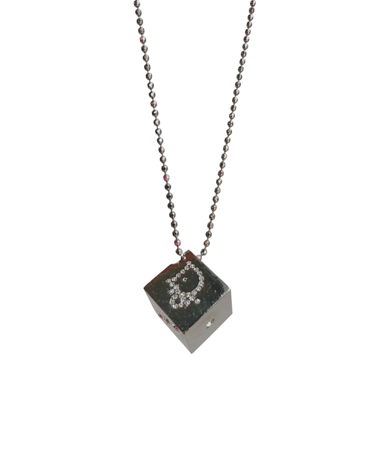 Authentic Dior Dice Rhinestone  Pendant- Reworked Necklace