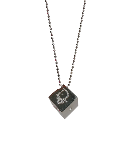 Authentic Dior Dice Rhinestone  Pendant- Reworked Necklace