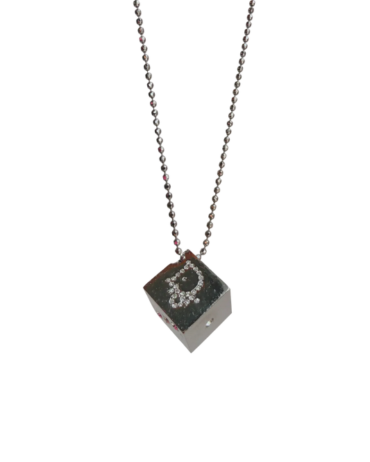 Authentic Dior Dice Rhinestone  Pendant- Reworked Necklace