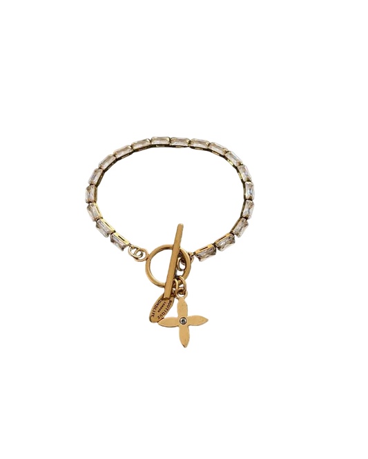 Authentic Louis Vuitton Pendant Reworked Diamante Bracelet