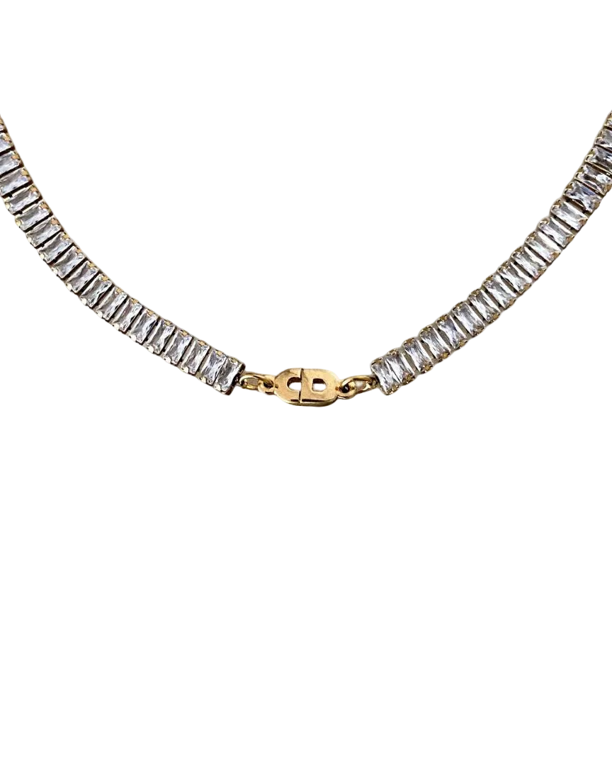 Authentic Dior CD Pendant- Reworked Diamante Choker