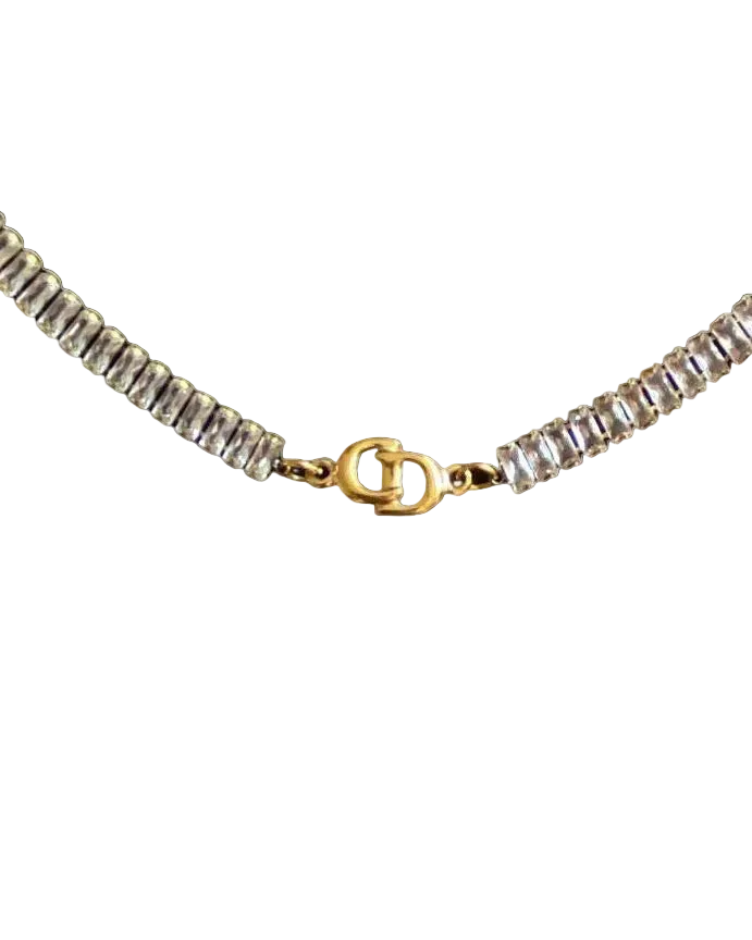 Authentic Dior CD initials Pendant- Reworked Diamante Choker