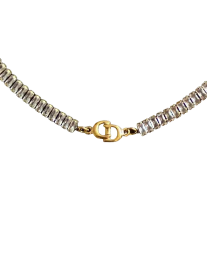 Authentic Dior CD initials Pendant- Reworked Diamante Choker