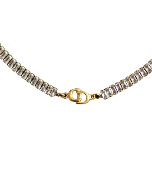 Authentic Dior CD initials Pendant- Reworked Diamante Choker