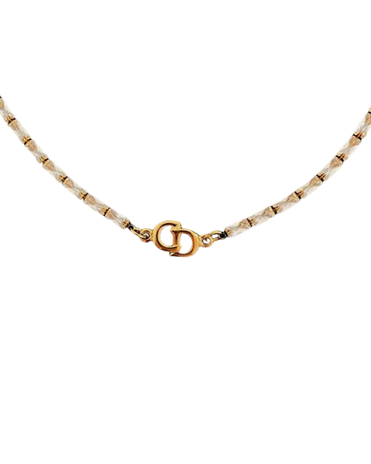 Authentic Dior CD initials Pendant- Reworked Mini Diamante Choker