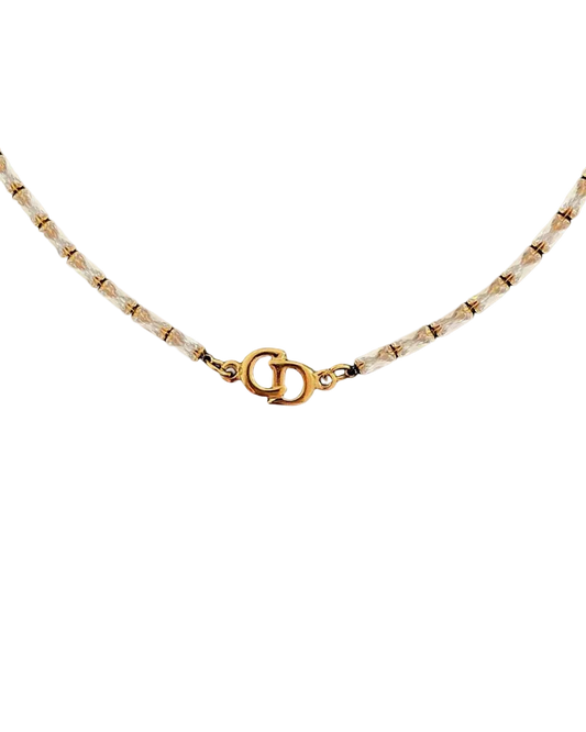 Authentic Dior CD initials Pendant- Reworked Mini Diamante Choker