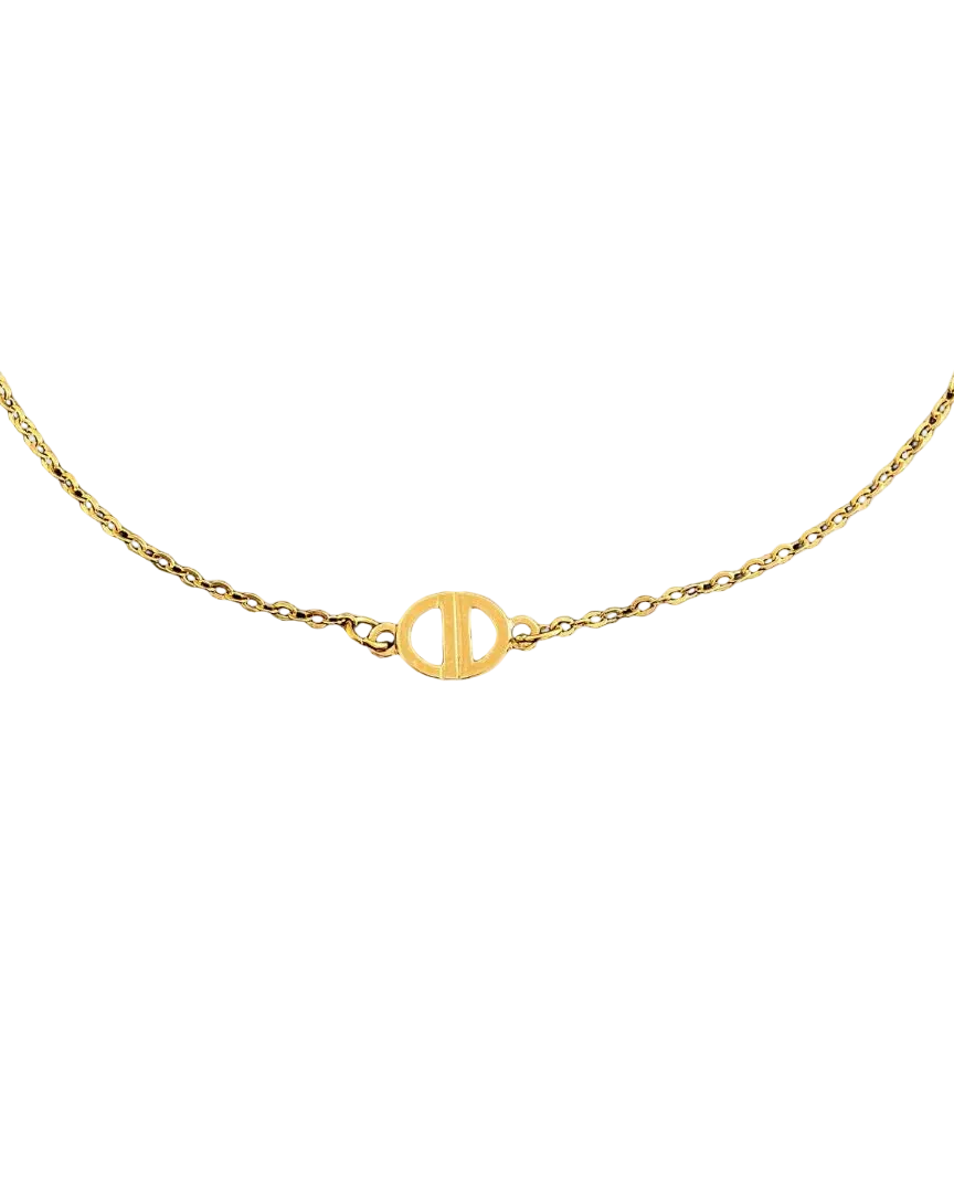 Authentic Dior CD Pendant- Single Chain Reworked Choker