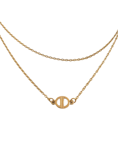 Authentic Dior CD Pendant- Double Chain Reworked Choker