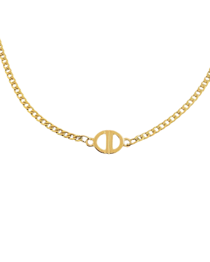 Authentic Dior CD Pendant- Cuban Chain Reworked Choker
