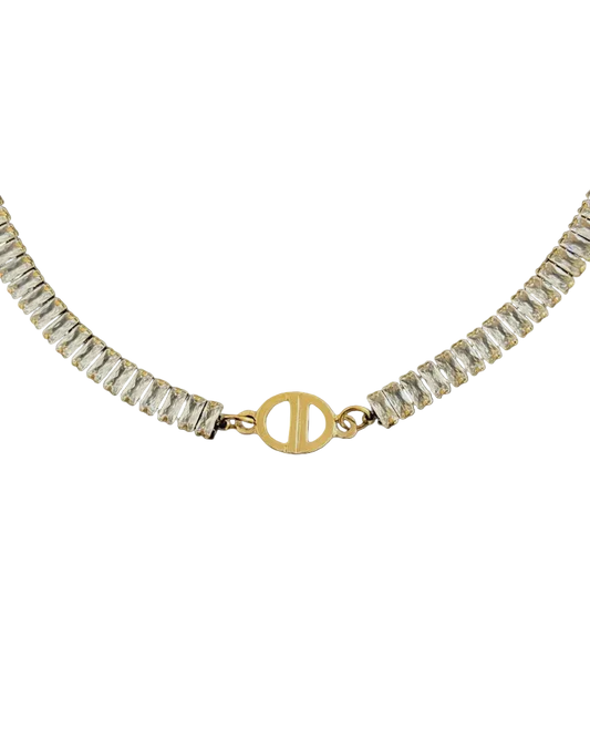 Authentic Dior CD Pendant- Diamante Chain Reworked Choker