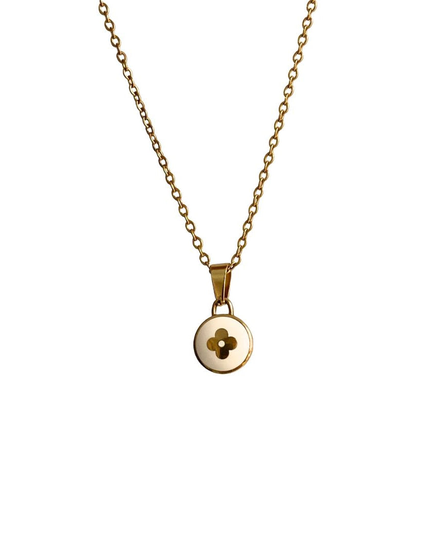 Authentic Louis Vuitton White Pendant- Upcycled Necklace