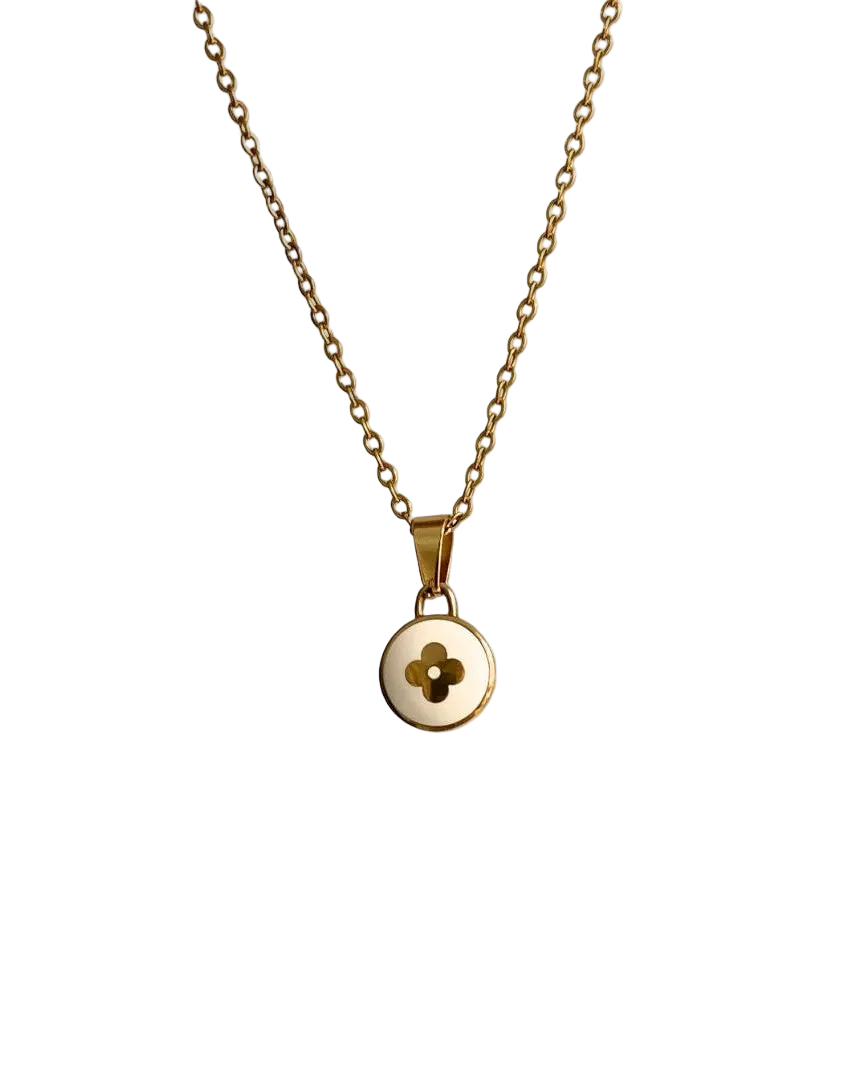 Authentic Louis Vuitton White Pendant- Upcycled Necklace