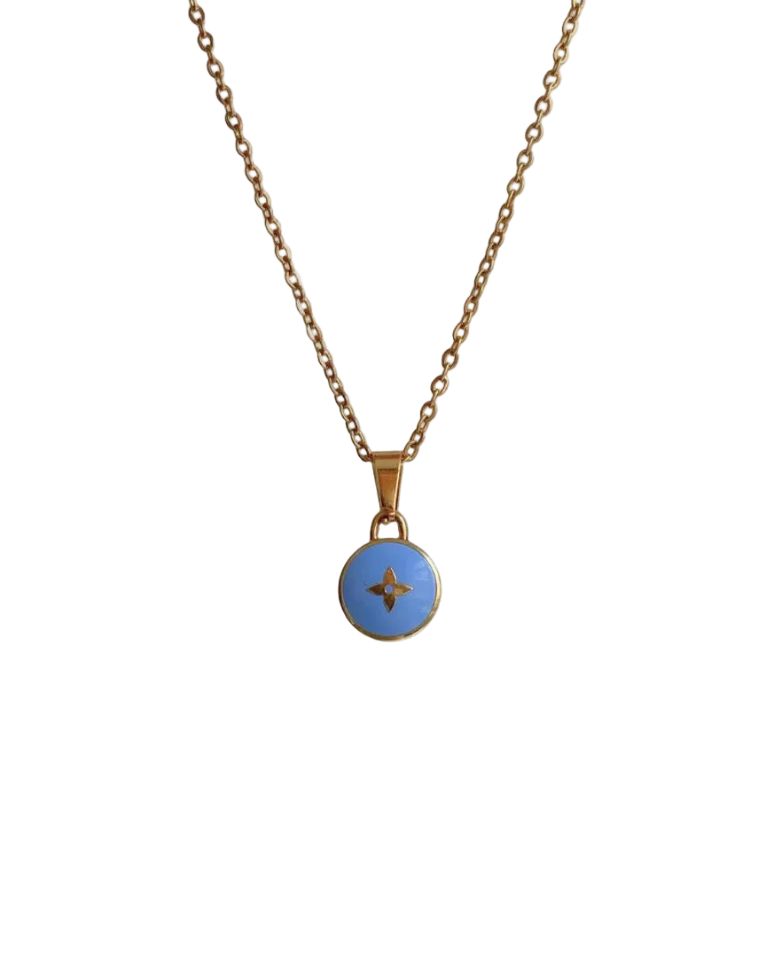 Authentic Louis Vuitton Blue Pendant- Upcycled Necklace