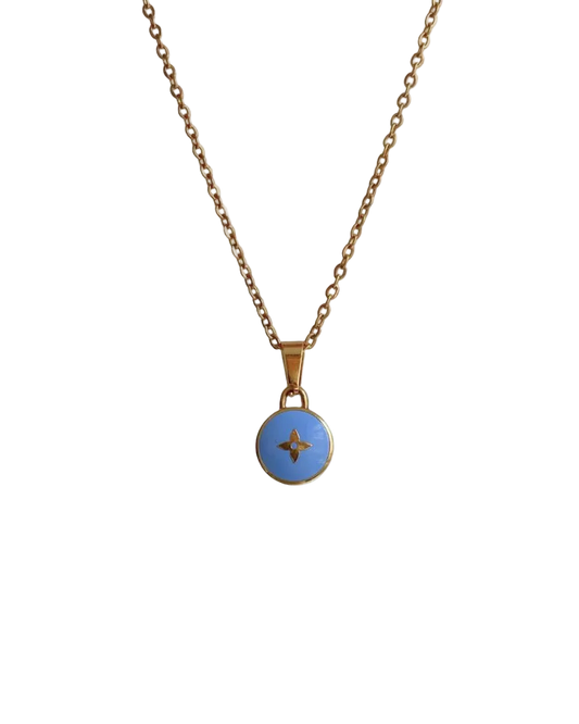 Authentic Louis Vuitton Blue Pendant- Upcycled Necklace