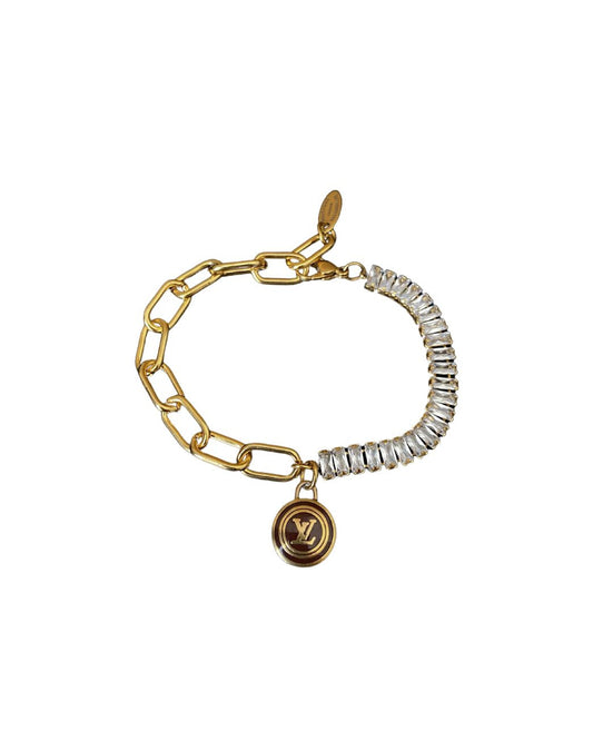 Authentic Louis Vuitton Logo Brown Pastilles  Pendant- Bracelet