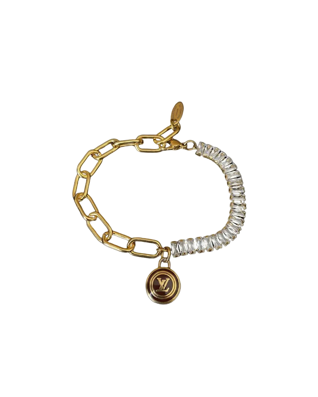 Authentic Louis Vuitton Logo Brown Pastilles  Pendant- Bracelet