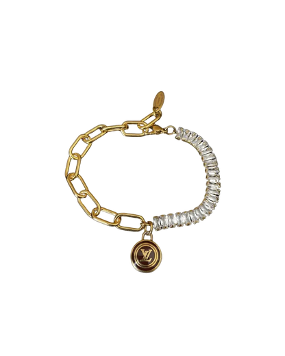 Authentic Louis Vuitton Logo Brown Pastilles  Pendant- Bracelet